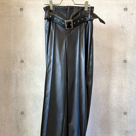 SHIROMA 23-24A/W pin tuck pants（vegan leather）