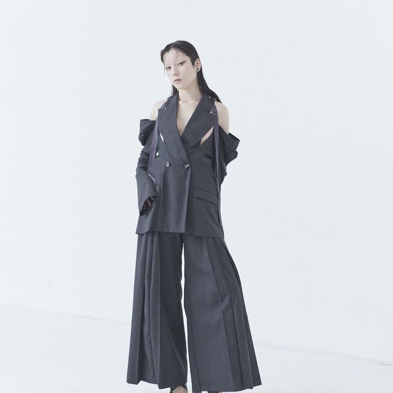 SHIROMA 23-24A/W open shoulder peaked lapel jac