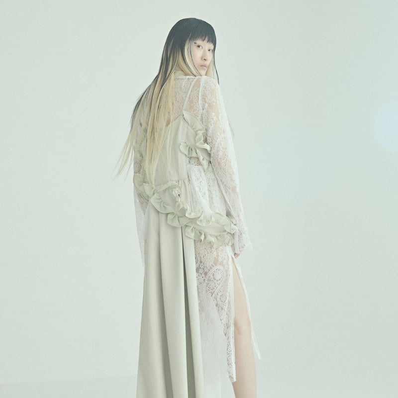 SHIROMA 24S/S frills slip dress（vegan leather）