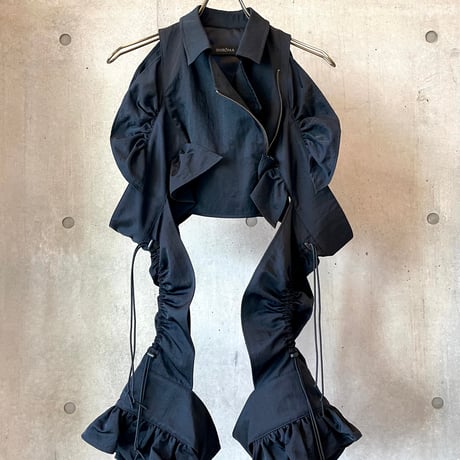 SHIROMA 24-25A/W decorative ruffle rider's jacket