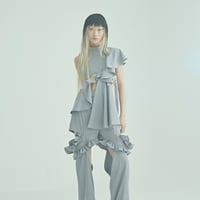 SHIROMA 24S/S stand collar frill top