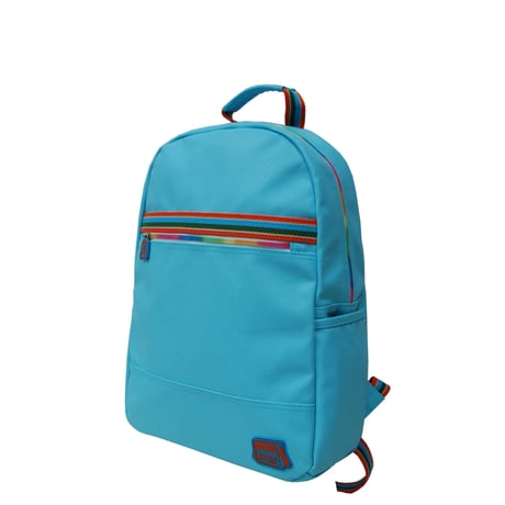 カワイイ防水帆布製バッグ「彩虹」リュックサック　ウォーターブルー