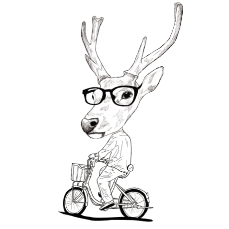 Deer bicycle（sweat white）