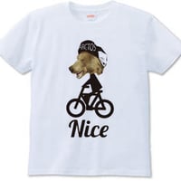 ナイス　ヒグマ　サイクリスト（Tシャツ　white・ash）