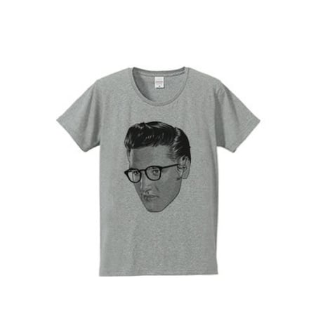 elvisダテメガネモノクロ（4.7ozTシャツ gray）