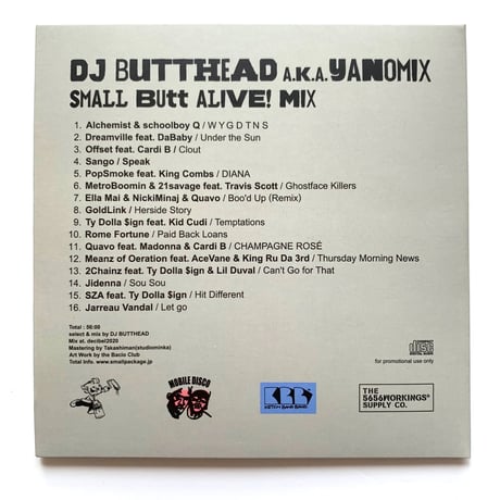 【MIX CD】DJ BUTTHEAD a.k.a. YANOMIX / Small Butt Alive! Mix