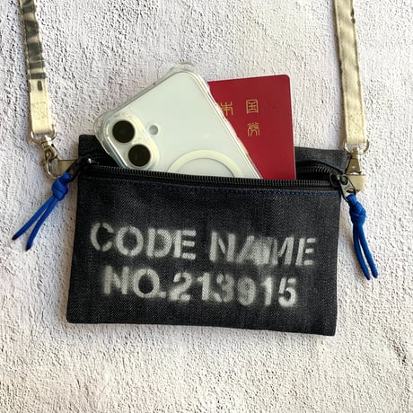 Bacio./Travel Pouch mini_Rigid Denim_Blue