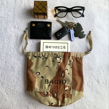 【一点物】BACIO./DRAWSTRING BAG_SAND CAMO