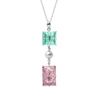 KILIKO JEWELRY(東京切子）ネックレス　SQREC　ピーコック・アメジスト