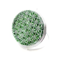 東京切子コンパクトミラー　麻乃葉　Silver ~Emerald〜　エメラルド