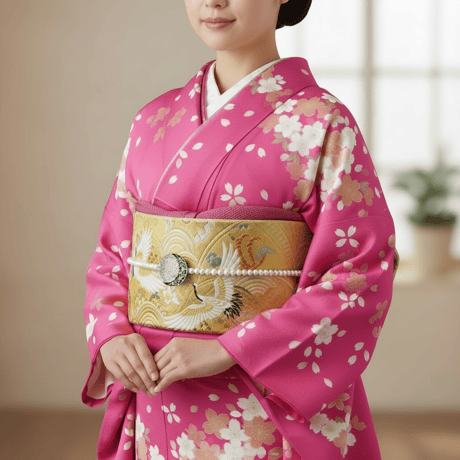 「招福・禍断（まがたち）」東京切子帯留め　組切子　月姫　クリアー・ブラック