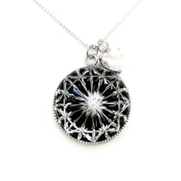 東京切子ネックレス　菊　ブラック・ハート