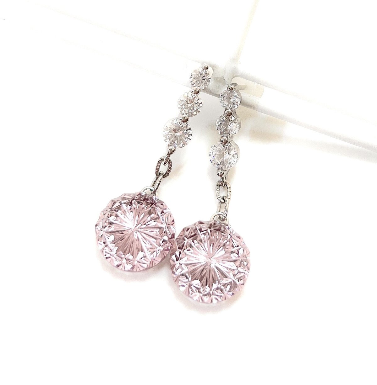 東京切子ピアス 菊 アメジスト Three diamonds II | 東京切子KILIKO・