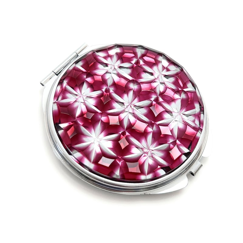 魔法のミラー」東京切子コンパクトミラー フラワー・オブ