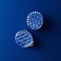 東京切子イヤリング　麻の葉　ブルー （クリップ型）
