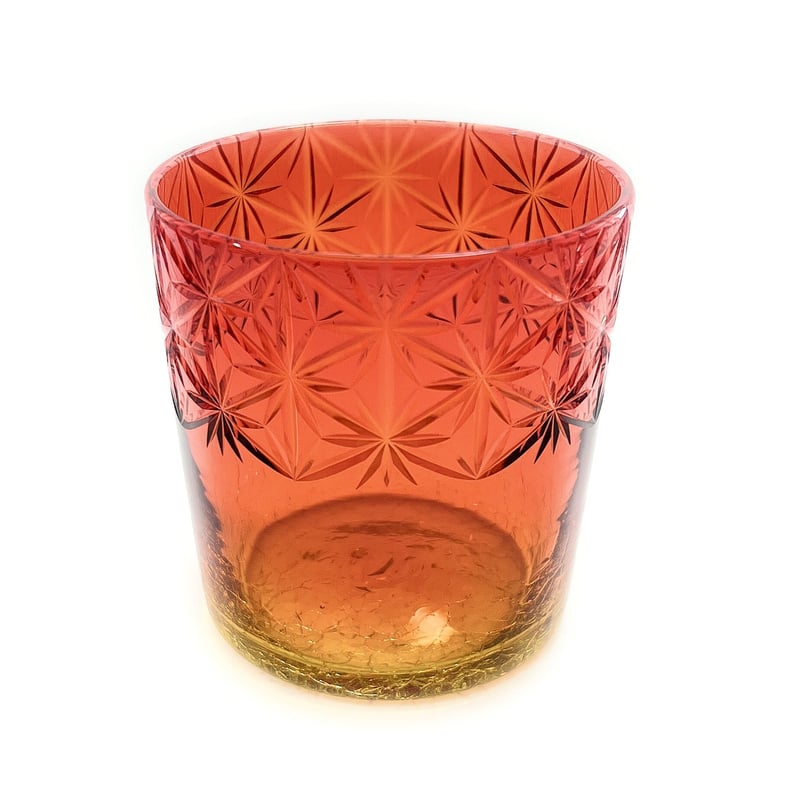 骨董　時代ガラス　千段巻　線巻　金赤ガラス　切子　丸鉢　氷コップ　ウラン １客 骨董 時代ガラス 千段巻 線巻 金赤ガラス 切子 丸鉢 氷コップ