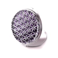 東京切子コンパクトミラー　麻乃葉　 Silver   "Amethyst"~アメシスト〜