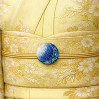 東京切子帯留　組切子　月姫　ブルー・ダークブルー　=グラデーション=