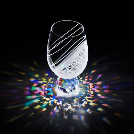 虹が出る東京切子　羽衣 -幸せが広がる吉祥七宝