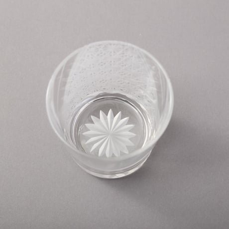 羽衣- 東京切子(花切子）ロックグラス　菊つなぎ