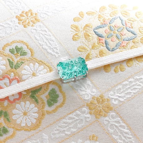 KILIKO　JEWELRY（東京切子）帯留め　星姫　ピーコックグリーン