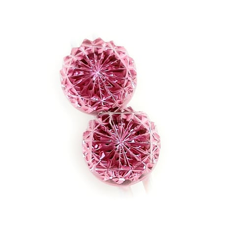 東京切子ピアス　菊　金赤・ゴールド
