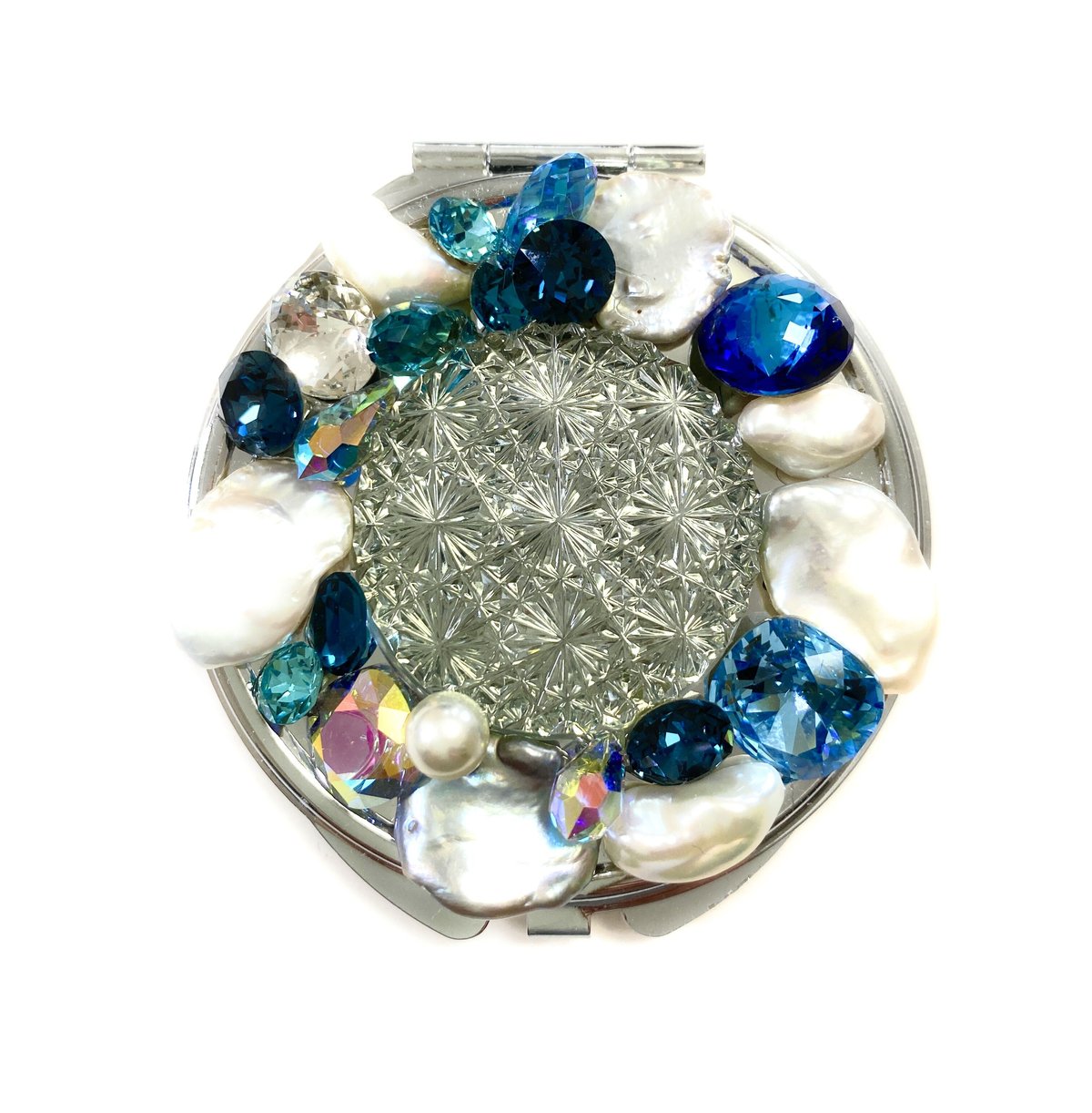 東京切子コンパクトミラー 星姫 Mermaid 青 | 東京切子KILIKO・光学