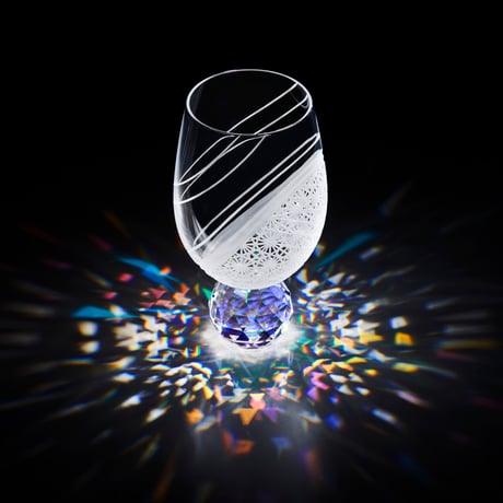 虹が出る東京切子　羽衣 ‐菊繋ぎ