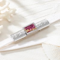 KILIKO　JEWELRY（東京切子）　×　ハワイアンジュエリー 　帯留　麻乃葉　ワインレッド