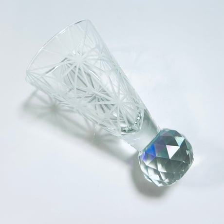 キラキラ東京切子　ぐい吞み　千代紙　ライトオーロラ　Cocktail