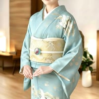 「全てが上手く行く」東京切子帯留め　月姫　金赤・ピーコック　＝グラデーション＝
