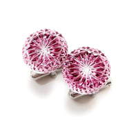 東京切子カフスボタン15　菊　ライト金赤