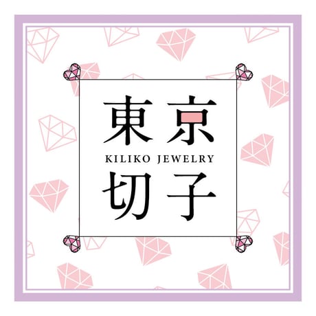 東京切子帯留め  Tradition  オーバル　ライト金赤