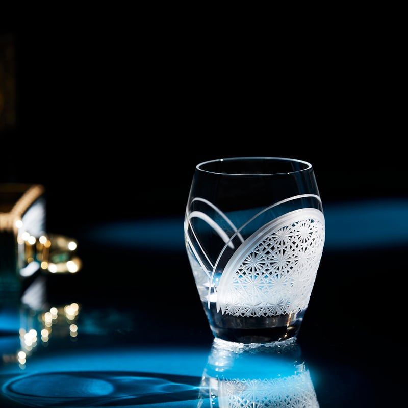 やまだ パワーグラス」東京切子ロックグラス 日本橋 菊繋ぎ | 東京切子KILIKO