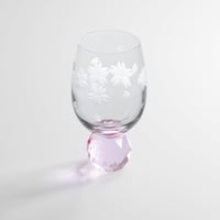 キラキラ東京切子　ぐい吞み　桜　ピンク