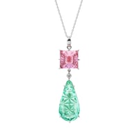 KILIKO JEWELRY(東京切子）ネックレス　SQDP 　アメジスト・ピーコック