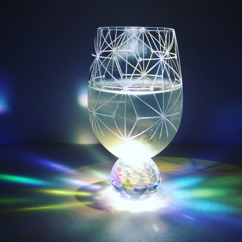 切子グラス　東京切子　虹が出る東京切子　千代紙 　グラス　虹　KILIKO 東京切子虹が出る東京切子千代紙 グラス虹KILIKO