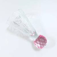 キラキラ東京切子　ぐい吞み　千代紙　ピンク　Cocktail