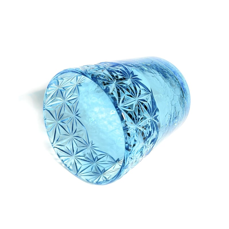 贅沢仕上げ」琉球ガラスx東京切子ロックグラス 千代紙 空 | 東京切子