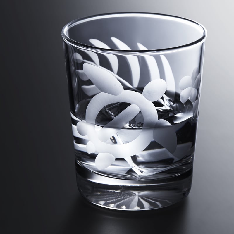 ハワイアンスタイル 東京切子（花切子）ロックグラス ホヌ | 東京切子