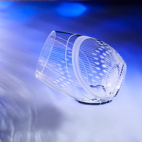 羽衣-東京切子(花切子）ワイングラス　花火