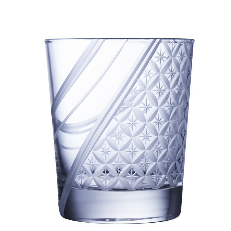 七宝柄　黒　切子グラス　未使用品 Amazon | 織部 切子 ロックグラスペア 縞七宝 赤 黒 250ml