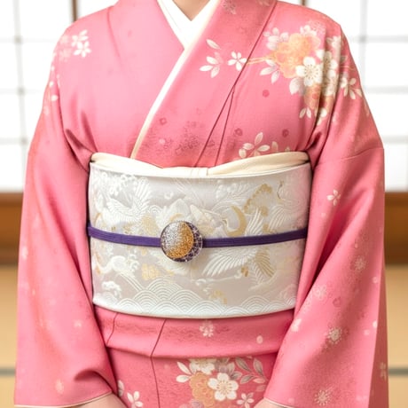 「福を招き、心を整え、縁を結ぶ光」東京切子帯留め　組切子　月姫　オレンジ・パープル　＝グラデーション＝