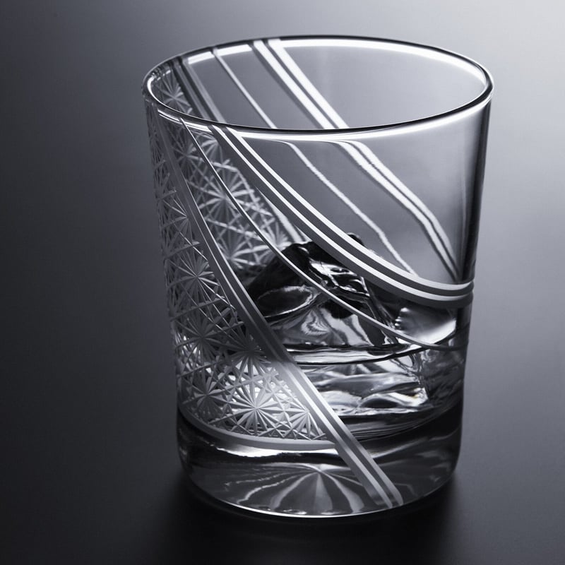 羽衣- 東京切子(花切子）ロックグラス 菊つなぎ | 東京切子KILIKO