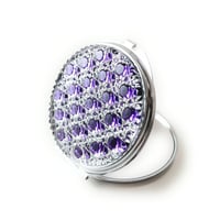 東京切子コンパクトミラー 　光籠目　Silver　"Amethyst"~アメシスト〜