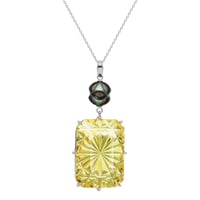 KILIKO　JEWELRY（東京切子）ネックレス　菊・アンバー　+　雅七宝パール