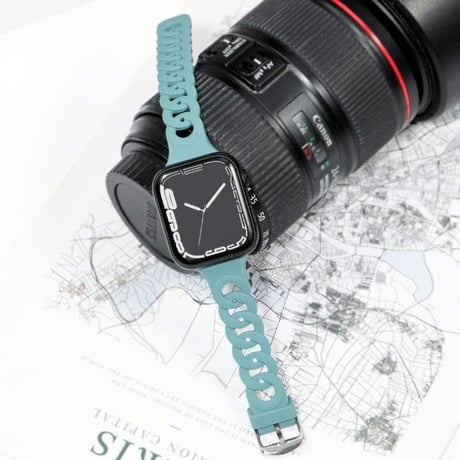 [MO142] ★Apple Watch belt 38mm/41mm/42mm/40mm/44mm/45mm★ アップルウォッチ 替えベルト シリコン リングチェーン 軽量 防水 スポーティー
