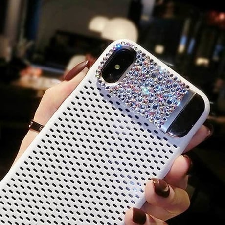[MD429] ★ iPhone 6 / 6s / 6Plus / 6sPlus / 7 / 7Plus / 8 / 8Plus / X ★ シェルカバー ケース キラキラ メッシュ スタンド