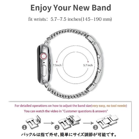 [MO144] ★Apple Watch belt 38mm/41mm/42mm/40mm/44mm/45mm★ アップルウォッチ 替えベルト チェーン メタル ブレスレット 切り替え
