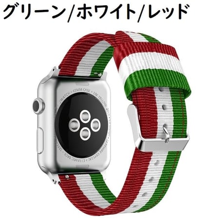 [MO164] ★Apple Watch belt 38mm/42mm/40mm/44mm★ アップルウォッチ 替えベルト ナイロン ストライプ バイカラー スポーティー